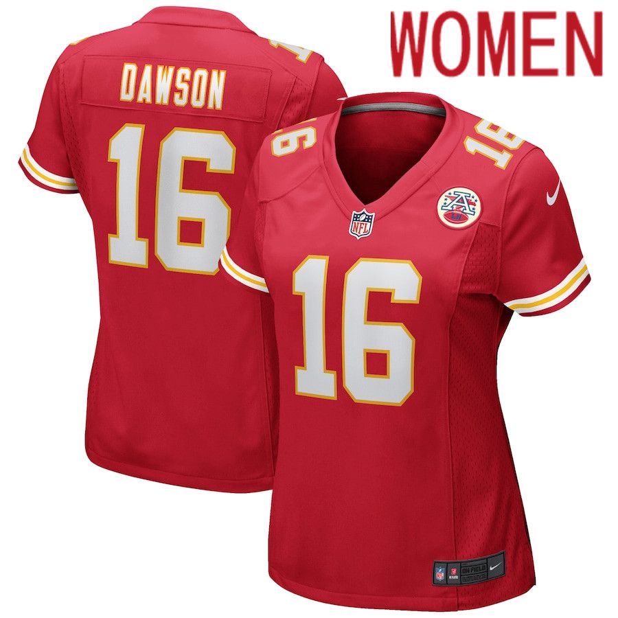 Women Kansas City Chiefs #16 Len Dawson Nike Red Game Retired Player NFL Jersey->women nfl jersey->Women Jersey